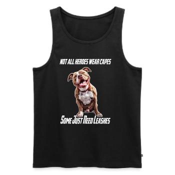 Tous les héros ne portent pas de capes American Staffordshire - Débardeur bio Premium Homme - noir - Devant - Michal (187cm)
