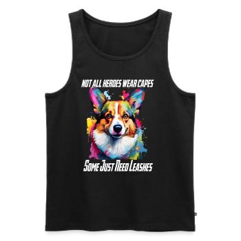 notallheroeswearcapes 10 - Männer Premium Bio Tank Top - Schwarz - Vorne - Michal (187cm)