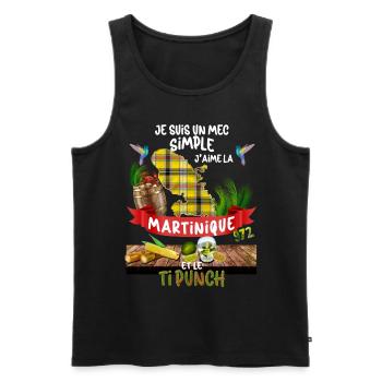 Martinique Ti Punch Apéro Colibri - Men's Premium Organic Tank Top - black - Front - AI Model Male 178 light (178cm)