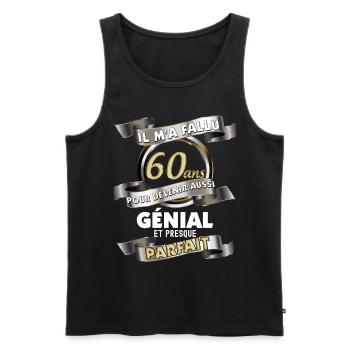 Geburtstag 60 Jahre Mann Perfekter Vater - Männer Premium Bio Tank Top - Schwarz - Vorne - AI Model Male 178 light (178cm)