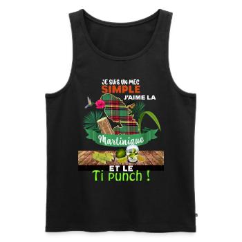 Martinique unter der Sonne der Antillen Ti-Punch - Männer Premium Bio Tank Top - Schwarz - Vorne - AI Model Male 178 light (178cm)