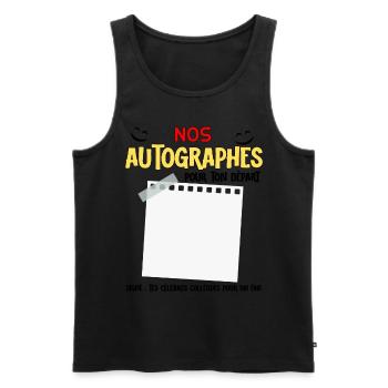 Departure Colleague Man Retirement Transfer Autograph - Men's Premium Organic Tank Top - black - Front - AI Model Male 178 light (178cm)