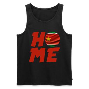 Drapeau Guadeloupe Maison Home Homme Femme Enfant - Débardeur bio Premium Homme - noir - Devant - AI Model Male 178 light (178cm)