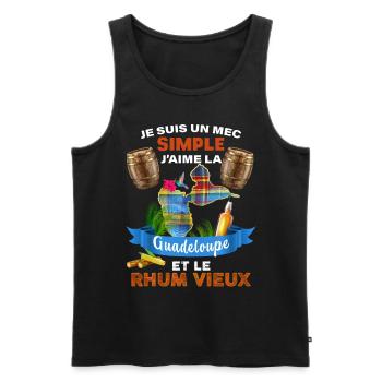 Guadeloupe French West Indies 971 Ti Punch Rum - Men's Premium Organic Tank Top - black - Front - AI Model Male 178 light (178cm)