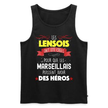 Lens Homme Papa Tonton Fan De Foot - Débardeur bio Premium Homme - noir - Devant - Michal (187cm)