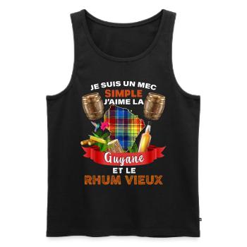 Guyana Mann Single Kerl Und Rum Kolibri - Männer Premium Bio Tank Top - Schwarz - Vorne - AI Model Male 178 light (178cm)