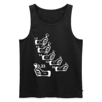Beer Apéro Homme Mécanique Papa Tonton - Men's Premium Organic Tank Top - black - Front - Michal (187cm)
