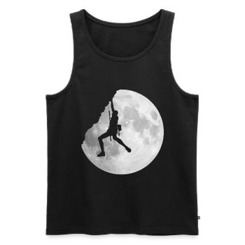 Escalade Homme Lune Grimpeur Alpinisme - Débardeur bio Premium Homme - noir - Devant - Michal (187cm)
