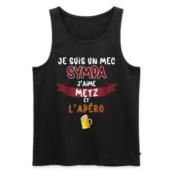 Metz Foot Homme Papa Papy Apéro Bière - Débardeur bio Premium Homme - noir - Devant - Michal (187cm)