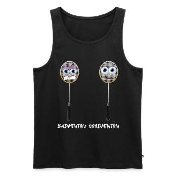 Badminton Sport Humour Raquette - Débardeur bio Premium Homme - noir - Devant - Michal (187cm)