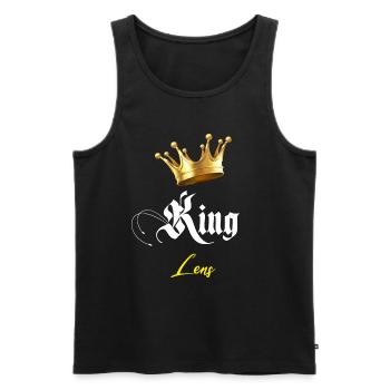 Lens Vater und Sohn Lens King Unterstützer - Männer Premium Bio Tank Top - Schwarz - Vorne - AI Model Male 178 light (178cm)