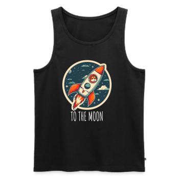 To The Moon Shiba Inu Rocket Crypto Currency - Men's Premium Organic Tank Top - black - Front - Michal (187cm)