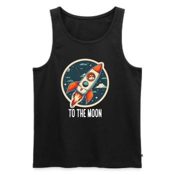 To The Moon Shiba Inu Rocket Crypto Monnaie - Débardeur bio Premium Homme - noir - Devant - Michal (187cm)