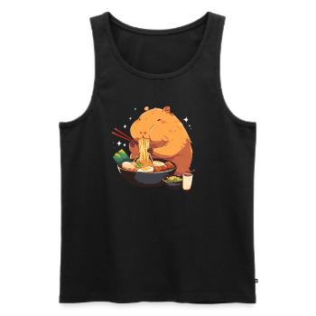 Kawaii Capybara Ramen Miso Japanische Nudel Foodie - Männer Premium Bio Tank Top - Schwarz - Vorne - AI Model Male 178 light (178cm)