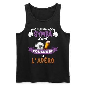 Toulouse Foot Et Apéro Homme Supporter Papa Papy - Débardeur bio Premium Homme - noir - Devant - Michal (187cm)