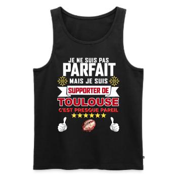 Men's Rugby France Toulouse 6 Star Stadium - Men's Premium Organic Tank Top - black - Front - AI Model Male 178 light (178cm)