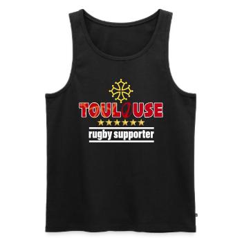 Rugby Supporter Toulouse Champion 6 Stars Men - Men's Premium Organic Tank Top - black - Front - Michal (187cm)