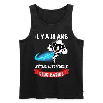 Vor 18 Jahren war ich die schnellste Geburtstagsparty - Männer Premium Bio Tank Top - Schwarz - Vorne - Michal (187cm)
