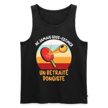Ping Pong Rentner Mann Humor Opa Papa - Männer Premium Bio Tank Top - Schwarz - Vorne - Michal (187cm)
