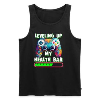 Mise à niveau de ma manette de jeu de récupération de ma barre de santé - Débardeur bio Premium Homme - noir - Devant - Michal (187cm)