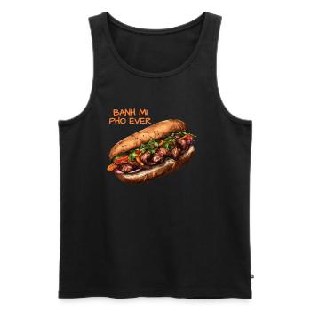 Banh Mi Pho Ever Restauration rapide vietnamienne - Débardeur bio Premium Homme - noir - Devant - AI Model Male 178 light (178cm)