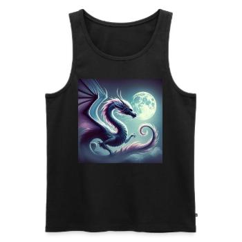 Dragon in moonlight - Men's Premium Organic Tank Top - black - Front - AI Model Male 178 light (178cm)