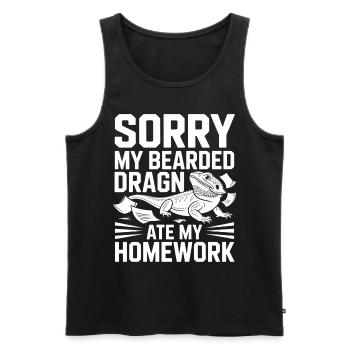 Leopard Gecko Leopard Gecko Reptile Terraristics - Men's Premium Organic Tank Top - black - Front - AI Model Male 178 light (178cm)