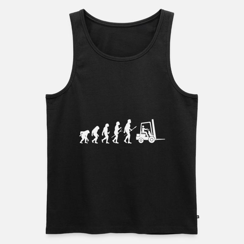 Gabelstapler-Evolution - Männer Premium Bio Tank Top - Schwarz