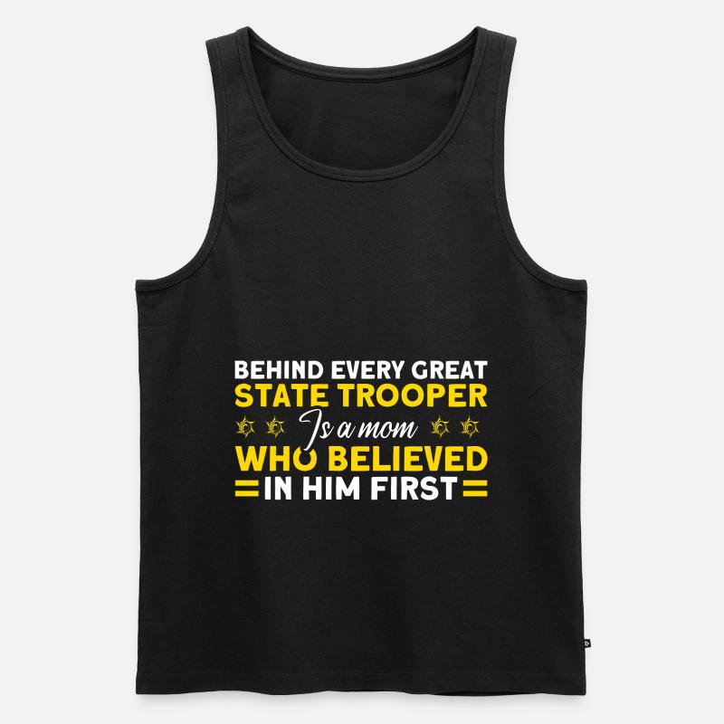 Mutter Polizeibeamter Polizeidienst Polizist - Männer Premium Bio Tank Top - Schwarz