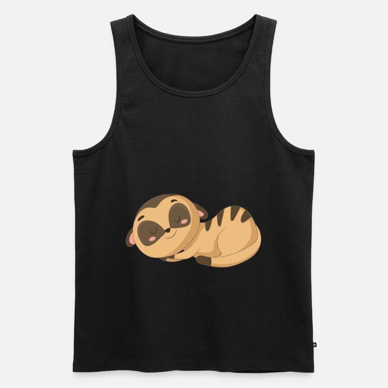 Hübsches Erdmännchen - Männer Premium Bio Tank Top - Schwarz
