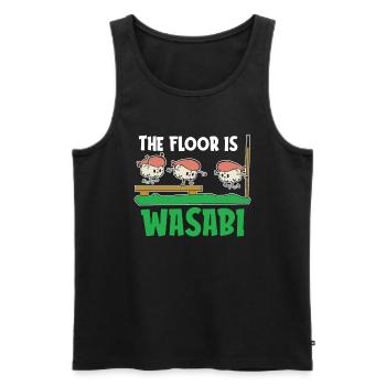 L’étage est wasabi sushi japon culture japonaise - Débardeur bio Premium Homme - noir - Devant - AI Model Male 178 light (178cm)
