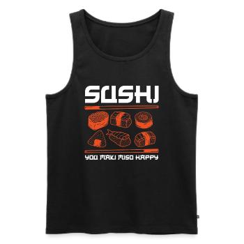 Sushi You Maki Miso Happy Sushi Japan Culture - Men's Premium Organic Tank Top - black - Front - AI Model Male 178 light (178cm)