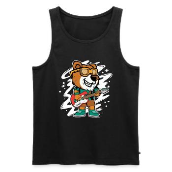 Tiger-gitarrist Cooler - Männer Premium Bio Tank Top - Schwarz - Vorne - Michal (187cm)