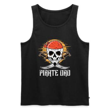 Pirate Papa Pirate Hat Papa Fête des Pères Halloween - Débardeur bio Premium Homme - noir - Devant - AI Model Male 178 light (178cm)