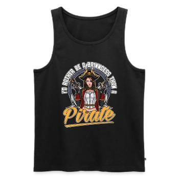 Je préfère être une princesse pirate lady - Débardeur bio Premium Homme - noir - Devant - Michal (187cm)