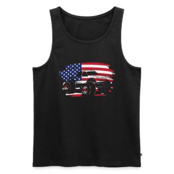 Monster Truck Patriotic Flag Truck Amateur - Débardeur bio Premium Homme - noir - Devant - Michal (187cm)