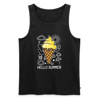 Hallo Summer Ice Cream Lover Summer Time Gelato - Männer Premium Bio Tank Top - Schwarz - Vorne - Michal (187cm)