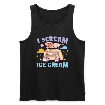 I Scream For Ice Cream Gelato Ice Cream Truck - Men's Premium Organic Tank Top - black - Front - AI Model Male 178 light (178cm)