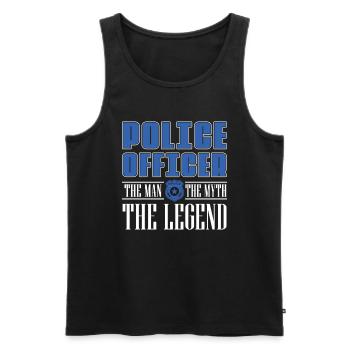 Polizist The Man The Myth Legend Cops - Männer Premium Bio Tank Top - Schwarz - Vorne - AI Model Male 178 light (178cm)