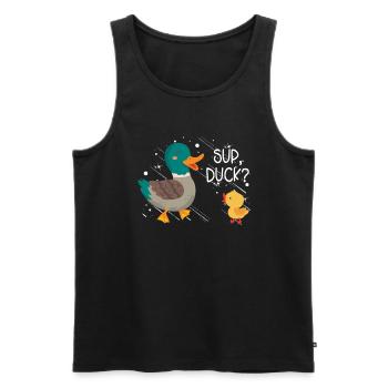 Super Ente? - Männer Premium Bio Tank Top - Schwarz - Vorne - Michal (187cm)
