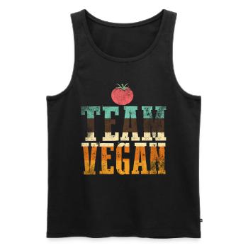 Vegan Essen Veganer - Männer Premium Bio Tank Top - Schwarz - Vorne - AI Model Male 178 light (178cm)