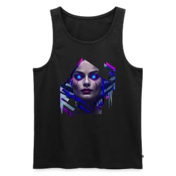 Demon Neon Göttin - Männer Premium Bio Tank Top - Schwarz - Vorne - Michal (187cm)