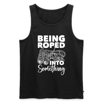 Rope in some rope jumping Jumping rope - Men's Premium Organic Tank Top - black - Front - AI Model Male 178 light (178cm)