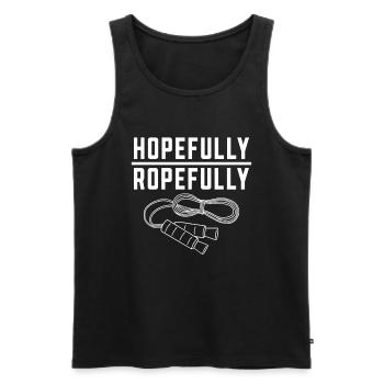 Hopefully Ropefully Jump Rope Jump Rope - Men's Premium Organic Tank Top - black - Front - Michal (187cm)