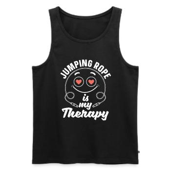 Springseil Ist Mein Therapie-springseil - Männer Premium Bio Tank Top - Schwarz - Vorne - AI Model Male 178 light (178cm)
