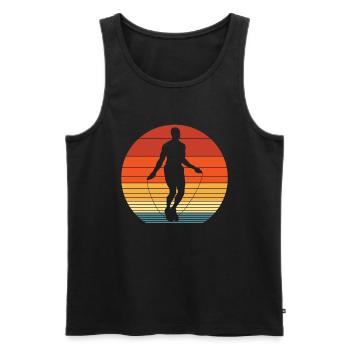 Retro Silhouette Skipping Rope Man Skipping Rope - Men's Premium Organic Tank Top - black - Front - Michal (187cm)
