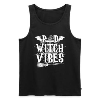 Bad Witch Vibes Halloween Kostüm Hexenliebhaber - Männer Premium Bio Tank Top - Schwarz - Vorne - Michal (187cm)