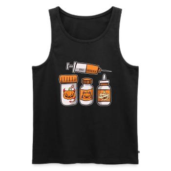 Syringe Capsules Nurse Halloween Party - Men's Premium Organic Tank Top - black - Front - AI Model Male 178 light (178cm)