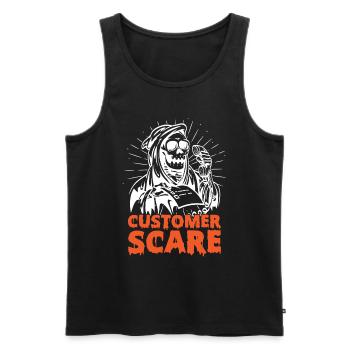 Customer Scare Csr Customer Service Halloween - Men's Premium Organic Tank Top - black - Front - AI Model Male 178 light (178cm)