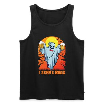 Served & Boos Waitress Waitress Server Halloween - Men's Premium Organic Tank Top - black - Front - Michal (187cm)